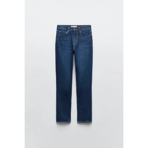 Zara Womens Jeans EU 38 US 6 Slim Fit Full Length Dark Blue Denim 6840/264 NWT - Picture 3 of 16
